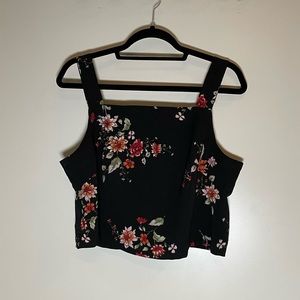 Handmade Square Neck Floral Crop Top